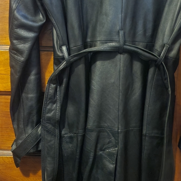 bebe Black Leather Jacket with Buckle Detail - Picture 3 of 3